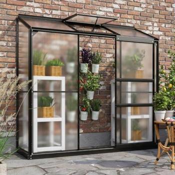 Serra Vitavia Ida 1300 Nero 4mm per Piante 69x193 H 182 cm