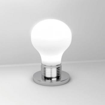 Lampada Da Scrivania Big Lamp Metallo Cromo Vetro Bianco 1 Luce E27