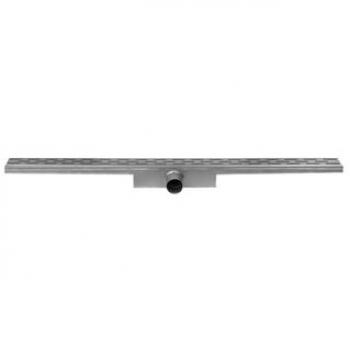 Caniveau Compact Easydrain 6×80 cm Plaque Simple Inox avec Sortie Latérale 50 mm