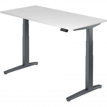 Sitz-Steh-Schreibtisch elektrisch 160x80cm Weiß/Graphit