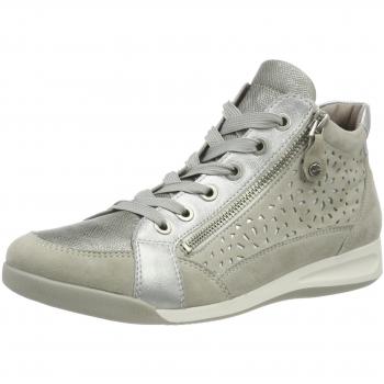 Ara Damen Rom-Stf Hohe Sneaker, Grau (Kiesel, grigio/silber), 40 EU (7 UK)