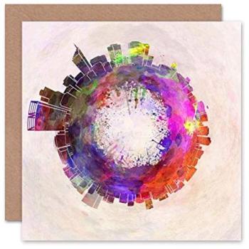 Compact Watercolor Perth City Scene Card