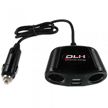 DLH Vehicle Power Hub – 150 W, 2 allume‑cigares + 2 ports USB 12/24 V 2 A