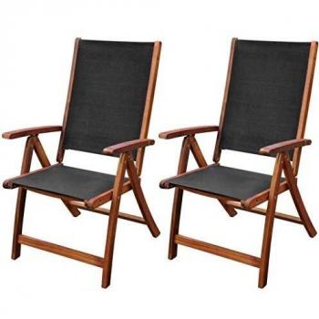 Sillas Plegables de Acacia con Asiento de Textilene