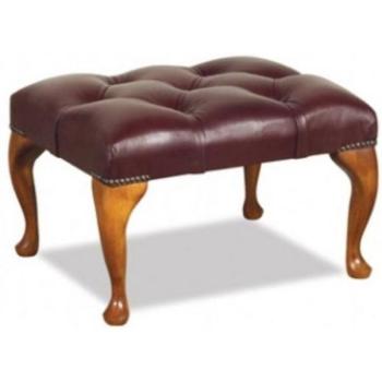 Casa Padrino Chesterfield Echtleder Fußhocker 60 x 40 x H. 45 cm