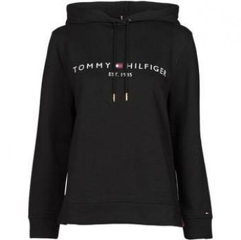 Camiseta de Algodón y Poliéster Heritage Negra Tommy Hilfiger