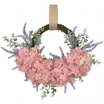 Guirnalda decorativa de hortensia 34x43cm para Navidad