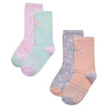 Pack 4 calcetines de algodón estampados pastel para niña YSABEL MORA 38/40