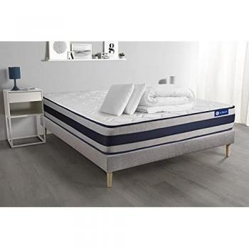 Cama Pack Actisom 180x200: Colchón, Somier Láminas, 2 Almohadas, Edredón