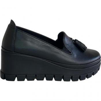 Zapatos de salto de cuña de cuero natural 39