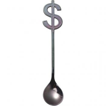 1PC Stainless Steel Spoon with Dollar Sign for Coffee and Sugar