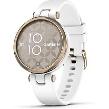 Garmin Lily Elite Sport – Cream Gold Bezel, White Case, Silione Band