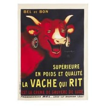 Torchon coton 50x75 cm noir – BEL ET VACHE QUI RIT