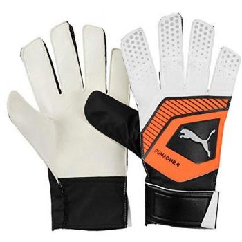 PUMA One Grip 4 Torwarthandschuhe – Weiß/Orange Neon/Schwarz‑Silber, Größe 11