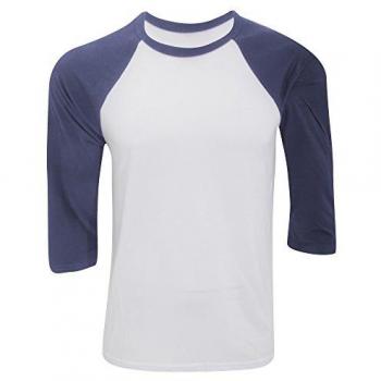 Canvas Baseball T-Shirt, 3/4 Sleeve, CA3200, White