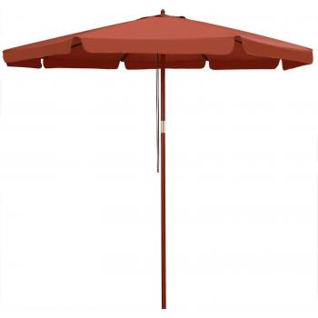 Parasol de jardin en bois terracotta Ø 330 cm avec protection UV50+