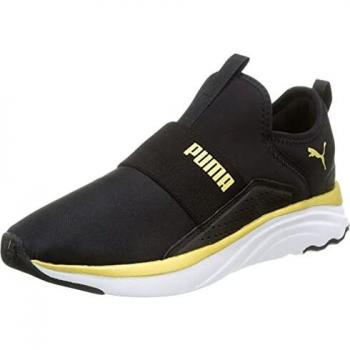 Black Softride Sophia Slip‑Shine Running Shoe – Women’s – UK 4.5 (Puma)
