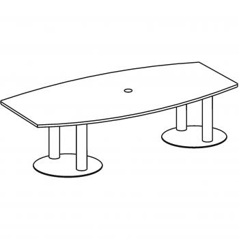 Konferenztisch T-Serie 280x130/85cm, Eiche/Silber