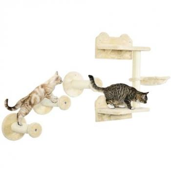 PawHut Estanterías para Gatos con Hamaca y Postes de Sisal