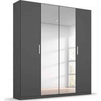 RAUCH Koluna Drehtürenschrank, grau, inkl. Spiegel und Schubladen