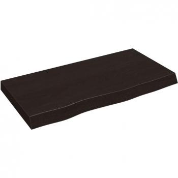 Vidaxl Dark Brown Wall Shelf 80x40x(2-6) cm Treated Solid Wood Oak