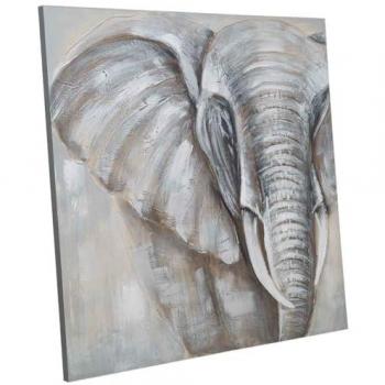 Cuadro Decorativo Hecho a Mano con Relieve Gris 100x100x3 cm