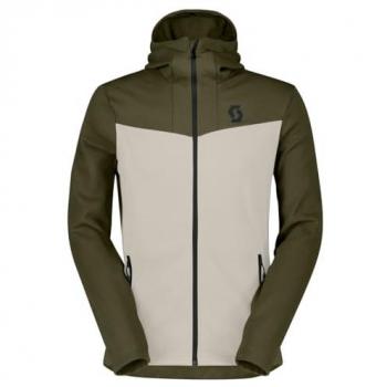 Scott Lässige Herren Fleecejacke Kapuze grün/weiß XL