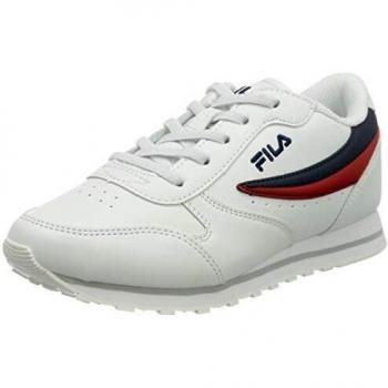Fila Sapatilhas Orbit Low Criança: Branco com Riscas Azul-Marinho e Vermelho