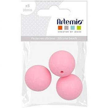 Perle en silicone Ronde 15mm Jaune 3 pièces Artemio