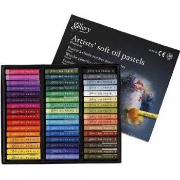 Pastels à l'huile Gallery Premium, L: 7 cm, 10 mm, Couleurs Assorties, 48 Pièce