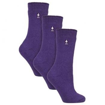 Heat Holders FrostGuard™ Women's Purple Winter Socks – 3 Pair Multipack (UK Shoe 4‑6.5)