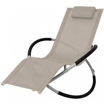 Chaise Longue Plage vidaXL Crème