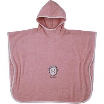 Poncho de baño para niños erizo rosa 60x75 cm