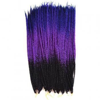 22 Zoll Ombre Haar Bündel 100g Synthetische Häkeln Grau-Blond-Schwarz-Lila