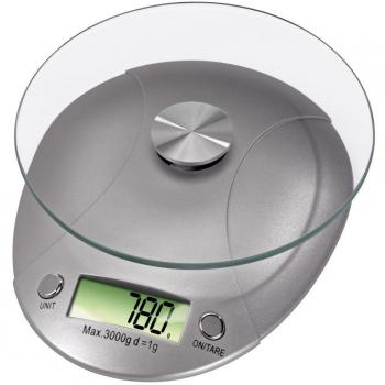 XAVAX Milla – Digitale Küchenwaage aus Sicherheitsglas, 5 kg Kapazität, silber