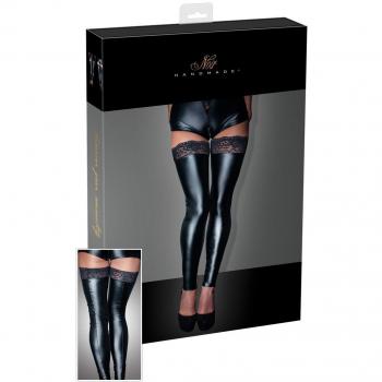 Lace Top Footless Wetlook Stockings
