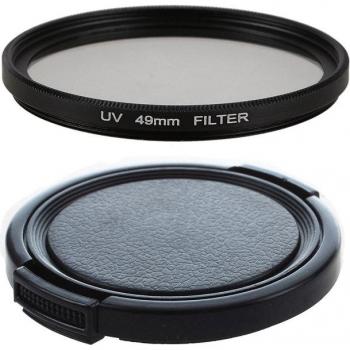 Protector de cámara 3C-2 piezas 49Mm: Filtro UV para cámara y tapa de lente