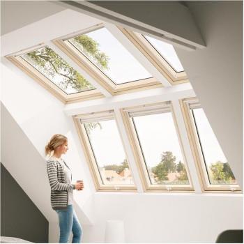 VELUX Dachfenster Lichtlösung KLARHEIT Kunststoff ENERGIE PLUS weiß Fenster, 94x118 cm (PK06)