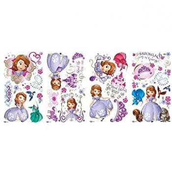 Thedecofactory – Stickers Disney Princesse Sofia – Ré‑repositionnables – Rose