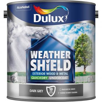 Dulux 2.5 Liter Weather Shield Quick Dry Undercoat Paint in Dark Grey