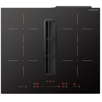 KitchenElite 60 4‑Spot Induction Stove, Built‑In Ventilation – 7400W
