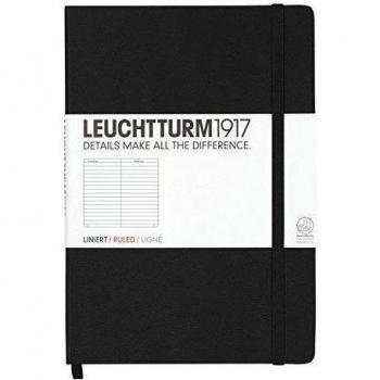 Libreta Leuchtturm 1917 Mediana A5 Rayas Negra