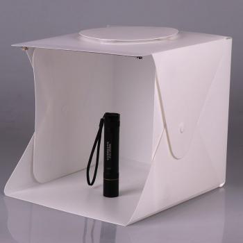 SOONHUA Mini Photography Light Box with Dimmable LED Strips and 6 Backgrounds