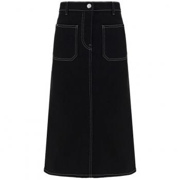 Courrèges Women's Black Denim Skirt (Pocketed) – Size 28