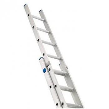 Zarges Industrial Two-Piece D-Shaped Rung Ladder, 2 Sections x 14 Feet