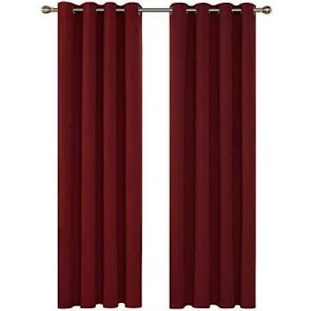 Deconovo Rideaux Occultants Isolant Thermique 140x260 CM Rouge