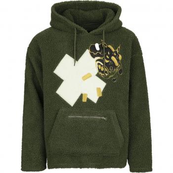 RED by EMP Men's Green Hooded Fleece Sweater