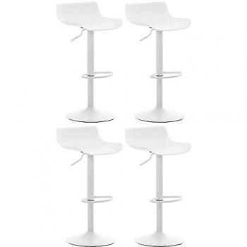 Juego de taburetes de bar Aveiro blancos (4 piezas)