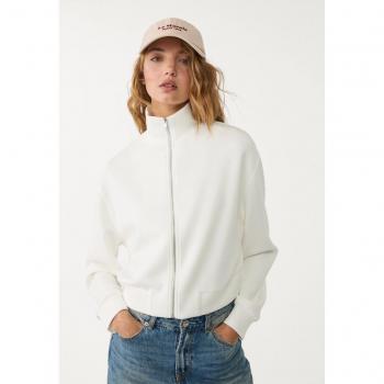 Pullover Stradivarius Cerniera Softwear Ecru XL