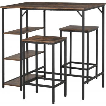 Elegantes Bartisch-Set in Braun und Schwarz